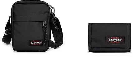 EASTPAK THE ONE Umhängetasche, 149 cm, 145 L, Black (Schwarz) & CREW SINGLE Geldbörse, 22 cm Black (Schwarz)