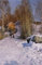 EfeMir Poster Und Drucke Abstraktes Gemälde Berühmte Gemälde eine Winterlandschaft mit schlittenfahrenden Kindern von Peder Monsted für Schlafzimmer Home Decor 60x90cm