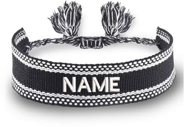 SOS Armband mit Stick, Gewebtes Armband mit Namen, Freundschaftsarmband, Webarmband, bestickes Armband, Personalisertes Armband, Armband mit Gravur, Partnerarmbänder (1 Armband)