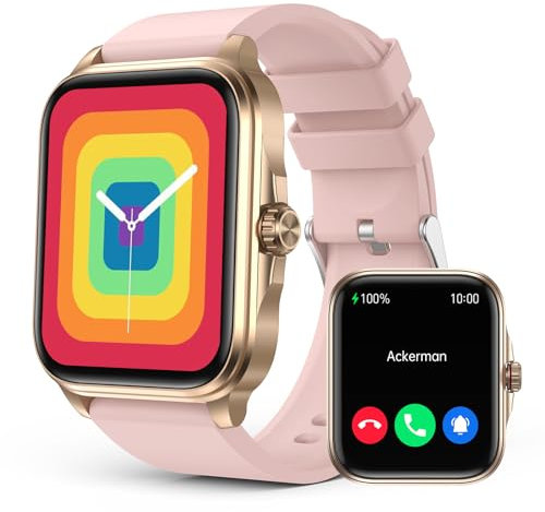 SOUYIE Smart Watch for Women Answer/Make Calls, 1.91 Smartwatch, Fitness Watch with Sleep/Heart Rate/Temperature Monitor, IP67 Waterproof Smartwatch Compatible with Android IOS