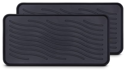 Bestlivings Bandeja de goteo para zapatos (2 unidades) con borde alto (78 x 38 x 2,5 cm) – Alfombrilla para el goteo de zapatos para casa y jardín – resistente al agua