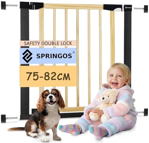 SPRINGOS Treppenschutzgitter Türschutzgitter zum Klemmen 75-82 cm
