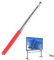 Mât de drapeau téléscopique à main, mât de drapeau de guide touristique | Mât de drapeau portable pour guide du personnel – Poids léger de 1,6 m avec poignée ergonomique pour défilé de festival, point