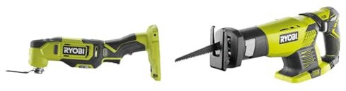 RYOBI - Multitool 18 Volts ONE+™ (sans batterie) livré avec accessoires & Scie sabre 18V - 0-3 100 cp/min - course de lame 22 mm - capacité bois 180 mm - Livrée avec 1 lame