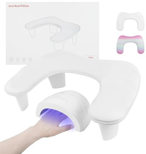 Nagel Armauflage Leather Maniküre Handkissen, Handauflage Nagelstudio für Nageldesign Nagelpflege Geeignet für Salon und Zuhause, Mehr Weich und Bequem (Weiß)