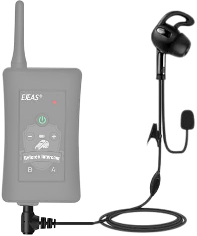 GaiRen PTT Referee Headset with 3.5mm Round Jack, Earphone with Push to Talk Button for 4th Official, Earpiece Fit for V6 V4 FBIM Soccer Football Coach Intercom Radio