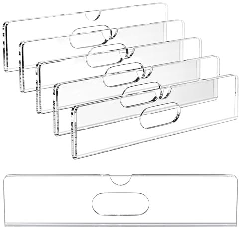 HOUSEDOMO Nameplate for Doors with Adhesive Tapes - 5 Pack 2x8 Inch Clear Acrylic Office Door Name Plate Classroom Wall Name Plate Holder Horizontal Nameplate Holder Plastic Sign Frame