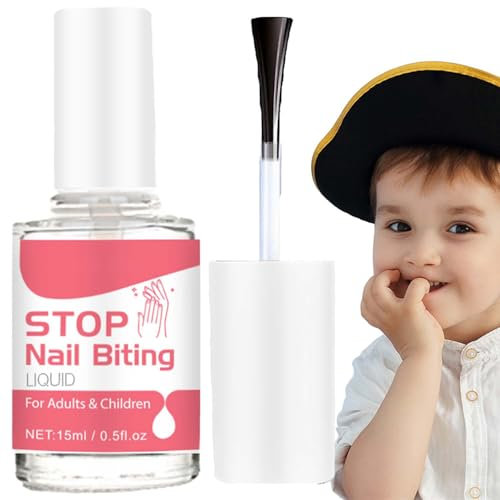 Stop Biting Nails - Prevent Nail Biting with Fast-Acting Anti Nail Polish - Clear Varnish - Easy Application - Clear Nail Polish