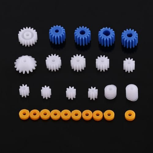 LTSQIN 26 pièces engrenage à vis sans Fin et Manchon de Broche en Plastique, Ensemble d'engrenages à vis sans Fin de Broche en Plastique Arbre en Plastique Assorti, pour modèle de