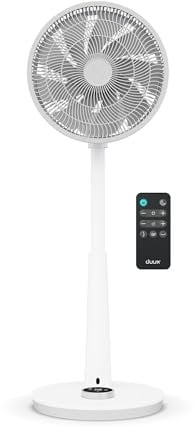 Duux Whisper 2 Standing Fan with Remote Control, 26 Cooling Speeds, Height Adjustable, Multi-direction Oscilation, Quiet Fan with Night Mode and Timer, White