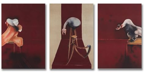 Kunstdruck auf Leinwand, Motiv: Francis Bacon, zweite Version des Triptychons 1944 (S. 24), Poster, Bild, Poster, Wandkunst, moderne Wohnkunstwerke, 60 x 90 cm