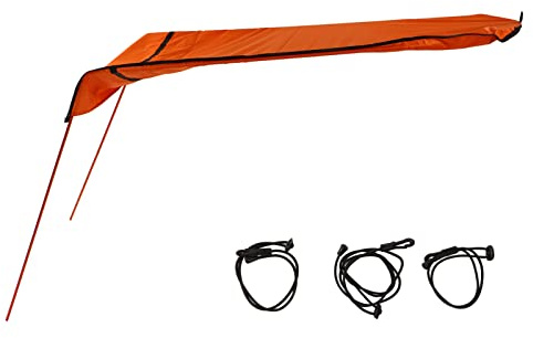 Kajak-Sonnenschutz-Banach, schützender Oxford-Stoff und Starkes Aluminium, Faltbarer Sonnenschirm für Kajak, Kanu, Boot, Aufbewahrungstasche (Orange)