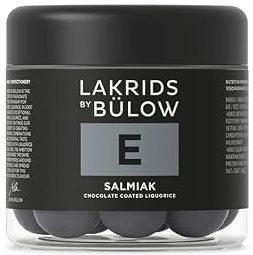 LAKRIDS BY BÜLOW - E - Salmiak - Dänische Gourmet Lakritz-Kugeln - Salmiak Lakritzkern umhüllt von Weißer Schokolade und einer knusprigen Zuckerhülle