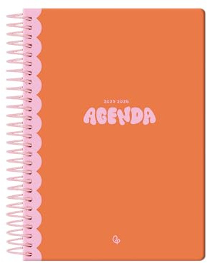 Liderpapel Schülerkalender, 25-26, Spiralbindung, klassisch, Orange, Wochenansicht, A5, zweisprachig, FSC, 70 g.