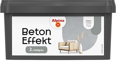 Alpina Effektfarbe Beton Effekt Hellgrau 1 Liter