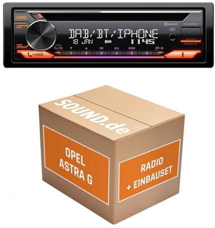 Autoradio Einbaupaket für JVC KD-DB922BT für Opel Astra G, Lenkradfernbedienung | Bluetooth Telefonieren Audiostreaming