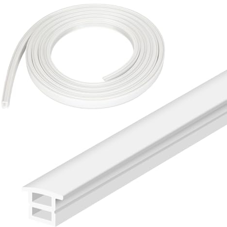 UUGRO 3M 12x12mm LED Profil Silikon für Akustikpaneele, Weiß Flexibel LED-Streifen Diffusor Kanal, DIY-Abdeckung für LED Leisten für Decke Wand Schrank Beleuchtung (Mit Rand)
