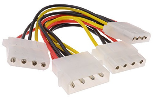 kenable Internal PC 4 pin Power Splitter 3 way Cable LP4 Molex 1 to 3 Lead 15cm
