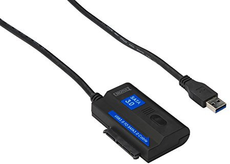 DIGITUS cavo adattatore per disco rigido - convertitore da USB 3.0 a SATA3 - per SSD/HDD da 2,5/3,5 - velocità di trasferimento dati 5 Gbit/s - lunghezza cavo 1,2 m - alimentatore incluso - Nero