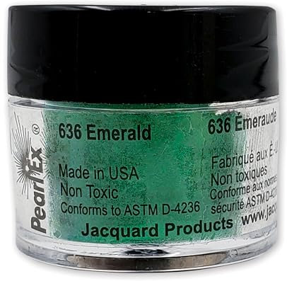 Jacquard Pearl Ex Pigment Powder 3 Grams Emerald - Loose Mica Powder for Epoxy Resin, Watercolors, Calligraphy Ink & Clay - Epoxy Pigment Powder - Epoxy Resin Color