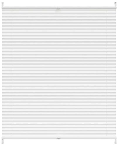 vidaXL Plisse Blind - 100x150cm, Adjustable Light Filtering Pleated Shade, Modern Design, Easy Mounting White Blind for Offices & Homes