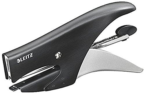 Leitz Heftzange, bekannter, Kapazität bis zu 15 Blatt, Metall, Style Nero Satin