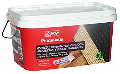 Rayt 524-23 Primacola Plus C-10 Adhesivo acrílico unilateral para revestimientos ligeros: moquetas, pavimentos de PVC, goma o caucho de hasta 4 mm de grosor. Fácil aplicación con espátula. 5kg
