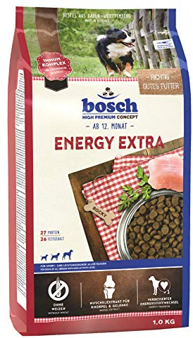 bosch HPC Energy Extra | Hundetrockenfutter für Sport- und Leistungshunde aller Rassen, 5 x 1 kg