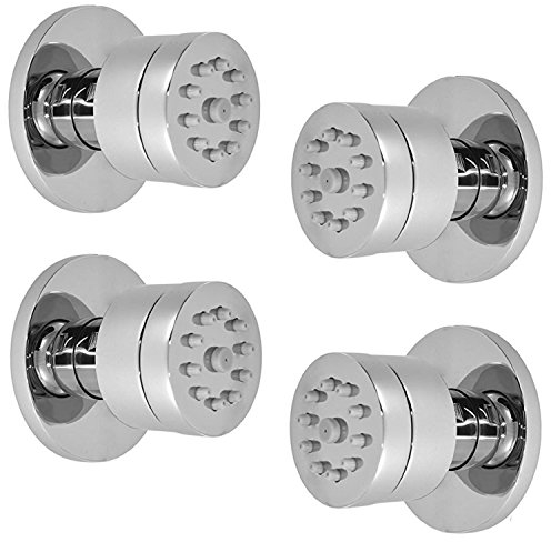 4x Seitenbrause/Köpermassagedüse für Dusche im runden modernen Design