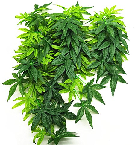 Austinstore Sourcingmap Feuilles artificielles à Suspendre pour Aquarium Vert 40 cm