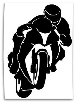 RACEFOXX Motorradfahrer Motorrad Motorradaufkleber Auto Aufkleber Autoaufkleber Sticker (schwarz)
