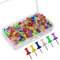 OKVGO 150 Pieces Push Pins with Plastic Heads and Steel Points Thumb Tacks for Map Cork Notice Board Transparent Multicoloured