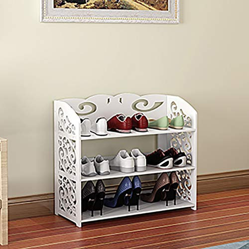 Mehrlagige Schuhablage-Regale Freistehende Schuhregale, Freistehende Weißer Chic Aushöhlen Schuh-Turm-Organisator-Kabinett Schuh-Schrank Barock-Speicher-Organisator-Stand-Regal-Halter-Einheit Regale