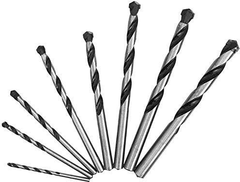 NORTOOLS Drill Bit Sets 8 PCS 3-10 mm Masonry Drill bits with Carbide Tips Drills Set for Metal Soft Tile Concrete Brick Glass Plastic Wood