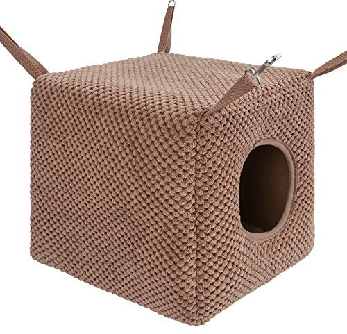 Niteangel Ferret Cozy Swing Hammock - Hanging Beds for Ferrets Rats Chinchilla Sugar Gliders or Other Small Animals (Chocolate)