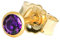 NKlaus Einzel Ohrstecker echt Amethyst Gelbgold 585 14 Karat Gold 3mm kleine Ohrring 7928