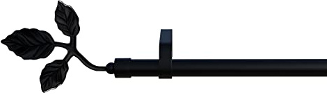 tilldekor Gardinenstange auf Maß, Vorhangstange nach Maß Komplettset | Toskana Schwarz, 240 cm, Ø 16 MM, beste Gleiteigenschaften, Stabile Metallausführung, stilvolle Endstücke