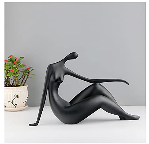 Uziqueif Frau abstrakte Skulpturen Home Decor Modern,Yoga Girl Woman Statuen Figuren Skulpturen Modern Home Desktop Dekoration, TV-Ständer Dekorationen für Wohnzimmer, Harz
