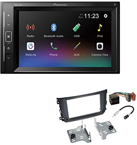 Pioneer DMH-A240BT 2-DIN Autoradio Bluetooth USB passend für Smart ForTwo 2010-2015 schwarz