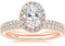 Zakk Ringe Damen Silber 925 Oval Zirkonia 1.5CT Verlobungsringe Eheringe Trauringe Versprechen Ring Set Rosegold Gold (Rosegold,61 (19.4))