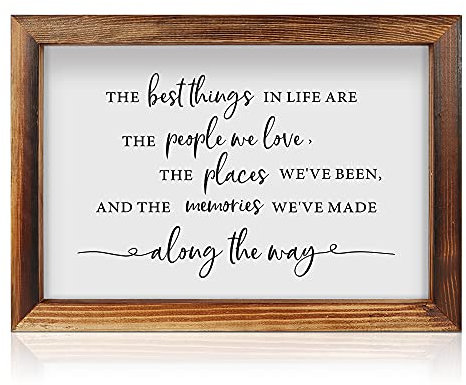 CHDITB The Best Things In Life Framed Wood Sign Plaque(16×11), Inspirational Quotes Wooden Wall Table Sign for Home Decor, Vintage Wall Art Sign for Living Room Bedroom Gift Christmas Decorations