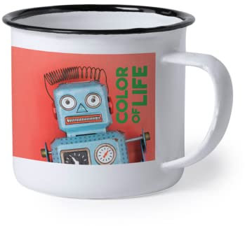 SUPER STICKER Taza de latón esmaltada personalizada