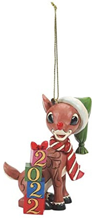 Jim Shore Rudolph 2022 Hängender Schmuck, Polyresin, Calciumcarbonat, Weihnachten