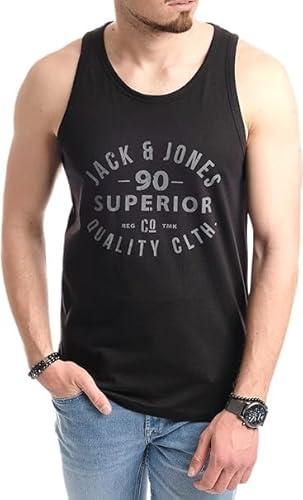 JACK & JONES Herren Tank-Tops Vielfältige Prints | Schmale Passform und atmungsaktive Baumwolle (Tt-Opt-6 (Nala TT, XL))