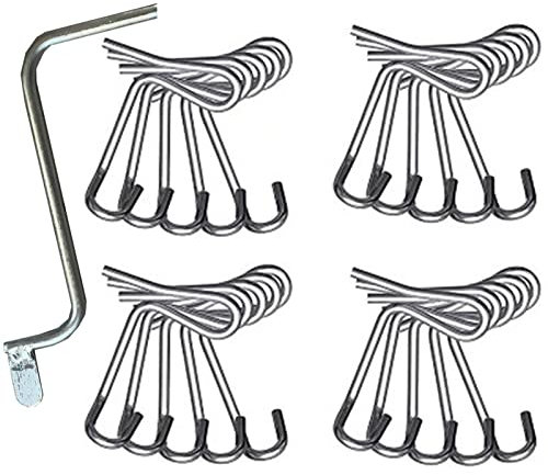 Fowybe 2 Pcs 20 Stück Zaundrahtspanner, Edelstahl-Zaundrahtspanner Spanner, Strapazierfähiges Drahtspanner-Spannzaunwerkzeug mit einem Spannergriff, Stacheldraht-Spannwerkzeug