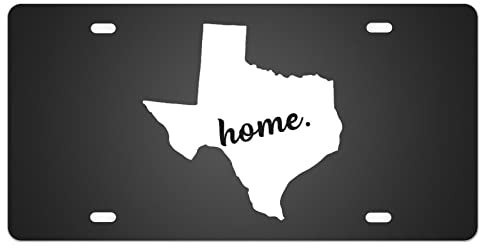 Nummernschild Texas Home Car Nummernschild Rahmen Home Sweet Home Metall Front Nummernschild Personalisierte Home State Car Tags Schwarz Auto Neuheit Nummernschildabdeckung Rahmen 15,2 x 30,5 cm