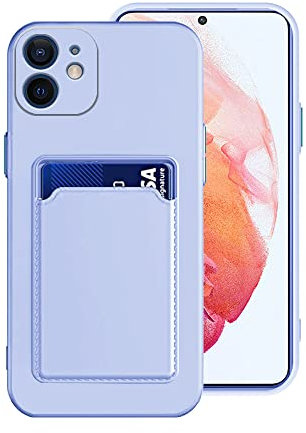 Wousunly Compatibile con Cover iPhone 11 Silicone Antiurto TPU,Custodia iPhone 11 Sottile Anti-Graffio Case con Porta Carte (Viola)