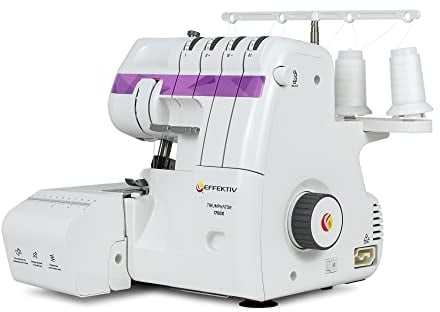 Triumphator 1700X Overlocker, Overlock-Nähmaschine, 3/4 Faden mit Differential, Vollmetallgestell, 14 Stiche, automatisches Einfädeln, 120W Leistung-1200 Stiche/min, Fußpedal (violett)