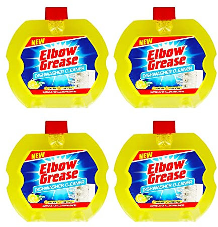 Elbow Grease Dishwasher Cleaner 250ml- Dishwasher Cleaner Limescale Lemon Clean Fresh Scent (Pack of 4)