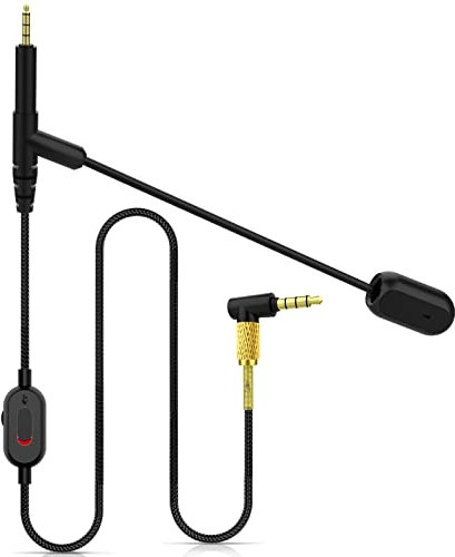 Zosvoses QC45 Boom Mic Compatible with Bose 700, QC25, QC35, QC35 II, QC45 Headphones with Mute and Volume Control for PS4, Xbox One Controller, PC, 6ft